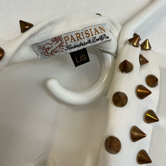 White tank with studs collar - Picture 3 of 4